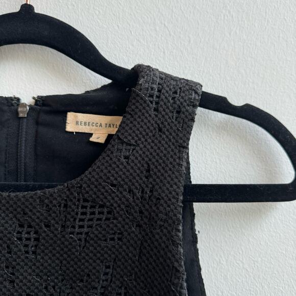 Rebecca Taylor Sleeveless Floral Motif Cut Out Crop Top - 2 - Picture 2 of 6